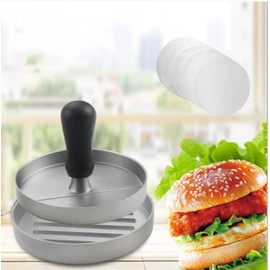 Burger Press Patty Maker, Non-Stick Burger Press Aluminum Hamburger Patty Maker with 100 Patty Papers for BBQ Grill,Barbecue Grilling Accessories and Kitchen Tool