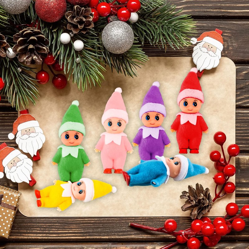 Haconba 12 Pack Mini Christmas Elf Dolls Plush Small Elf