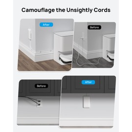TROND Power Strip with Outlet Cover - Short Flat Extension Cord 3FT with 8 AC Outlets & 4 USB Ports, 13A/1625W, 1700J Surge Protector, Indoor Cord Concealer for Kitchen Home Improvement Essentials