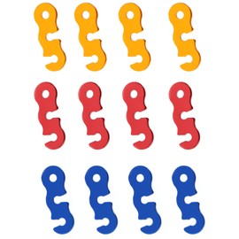 Pack of 12 Aluminium Alloy Wind Rope Buckle, Tent Rope Tensioner Cord Adjuster Tent Tensioner Rope Plate Rope Tensioner for Camping Hiking Backpack Outdoor Activity Tent Accessories