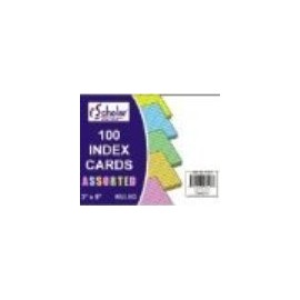 INDEX COLOR CARDS 3"x5", 100 SHEETS, Ruled