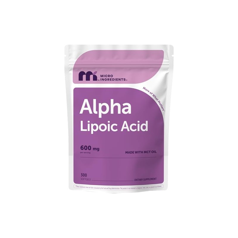 Alpha Lipoic Acid 600mg Softgels with MCT Oil - 300