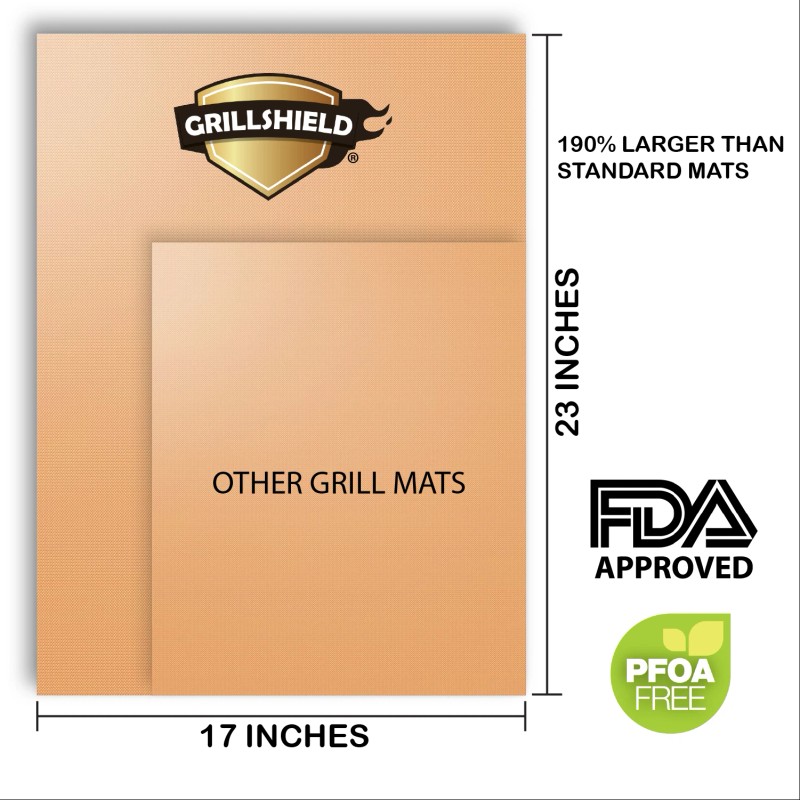 GrillShield LARGE Copper Grill and Bake Mat Set of 2