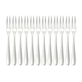 304 Stainless Steel Mini Forks 12-Pack | 5.1-Inch Appetizer & Dessert Fruit Forks | Fruit Cheese Seafood Cocktail Forks | Small Metal Forks for Charcuterie, Snacks, and Party Serving Dishwasher Safe