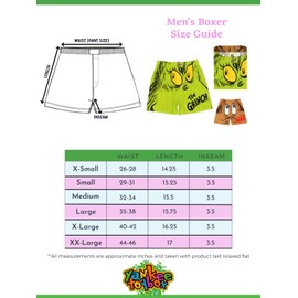 Dr. Seuss Grinch Face Max Face Men's Button Fly Boxer Lounge Shorts (X-Large, Green/Brown)