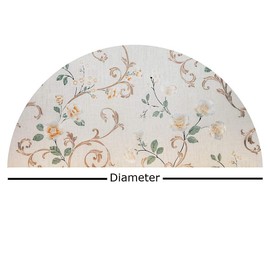 Autotech Park Precut Arched Window Film, Floral Series 3 Design, Self Static Adhesive Cling, 56 inch Diameter