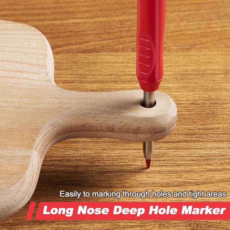 6 Pack Carpenter Pencil with Sharpener, Mechanical Carpenter Pencils with