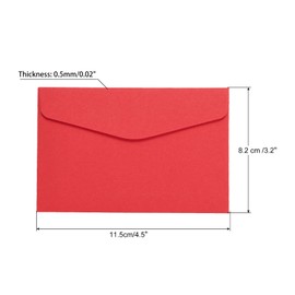 PATIKIL Mini Envelopes, 100 Pack Paper Blank Small Items Storage Business Card Holder for Greeting Note Party, Red