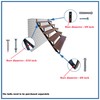 35 Inch Black Steel Stair Step Riser, 4-Step Metal Stair