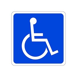 Disabled Equipment (Car Chair) High Weather Resistant Magnetic Sticker Reflective Type International Symbol 3.9 x 3.9 inches (100 x 100 mm)