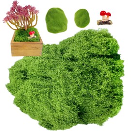 Fake Moss for Plants, 5.3Oz Artificial Green Moss for Crafts, Decorative Faux Moss for Indoor Plants, Moss Balls Mushroom Decor Fake Green Moss for Decorating DIY Crafts Model Making(5.3, Ounces)