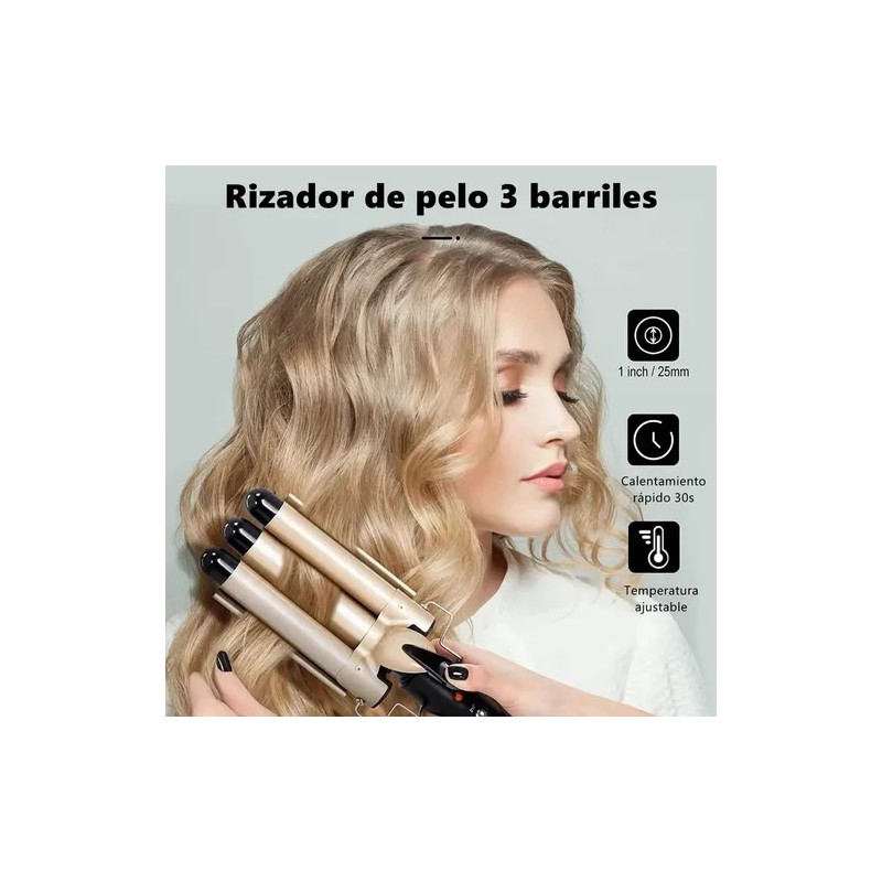 Rizador De Pelo Con 3 Varillas 25 Mm Beach Waves