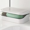 Soap Box with Removable Drainer and Lid, PP Leakproof Portable
