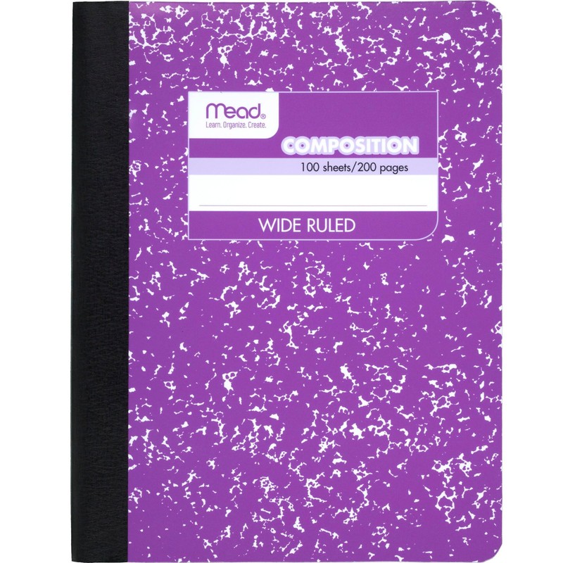 Mead Composition Notebook, Wide Ruled Paper, 7-1/2" x 9-3/4", 100