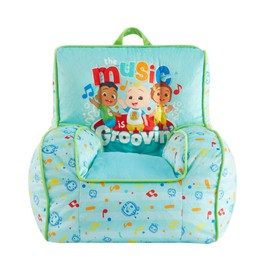 Cocomelon Toddler Square Bean Bag Sofa Chair with Piping and Top Carry Handle,Soft, Lightweight Kids Lounge Seating