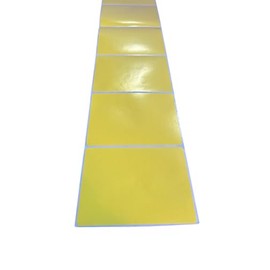 100 Labels, Strip of Yellow 4x3 inch Direct Thermal Labels 100mm x 76mm Postage Courier Shipping Blank