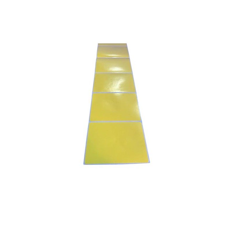 100 Labels, Strip of Yellow 4x3 inch Direct Thermal Labels