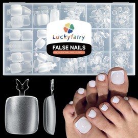 Toe Nail Tips Big Wide Squavol Nails 240pcs 15 Sizes Full Cover Matte Fake Soft Gel Tips Square Round Clear Toe Gel Nails