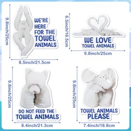 JAPBOR Cruise Door Decorations Magnetic - 4PCS Towel Animals Magnet, Sea Ocean Cruise Ship Car Cabin Refrigerator Magnet Decal, Fun Magnetic Fridge Stickers for Home Kitchen Carnival Party Decor