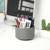 Czzmy Round Leather Art Supply Organizer,Remote Control Holder with Adjustable