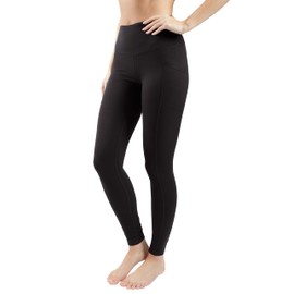 Yogalicious Squat Proof Fleece Lined High Waist Legging with Pockets for Women - Black - Small