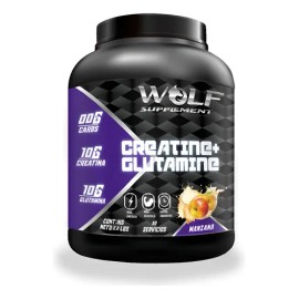 Suplemento Creatina + Glutamina Pre Wolf 1 Kg 200 Servicios Manzana