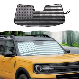 Windshield Sunshade Sun Shade Heat Shield Sun Visor Mat for Ford Bronco Sport 2021 2022 2023,US Flag