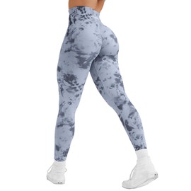 YEOREO Workout Leggings for Women Jada Leggings Scrunch Butt Lifting Leggings Seamless Screen Print Gym Yoga Pants Blue