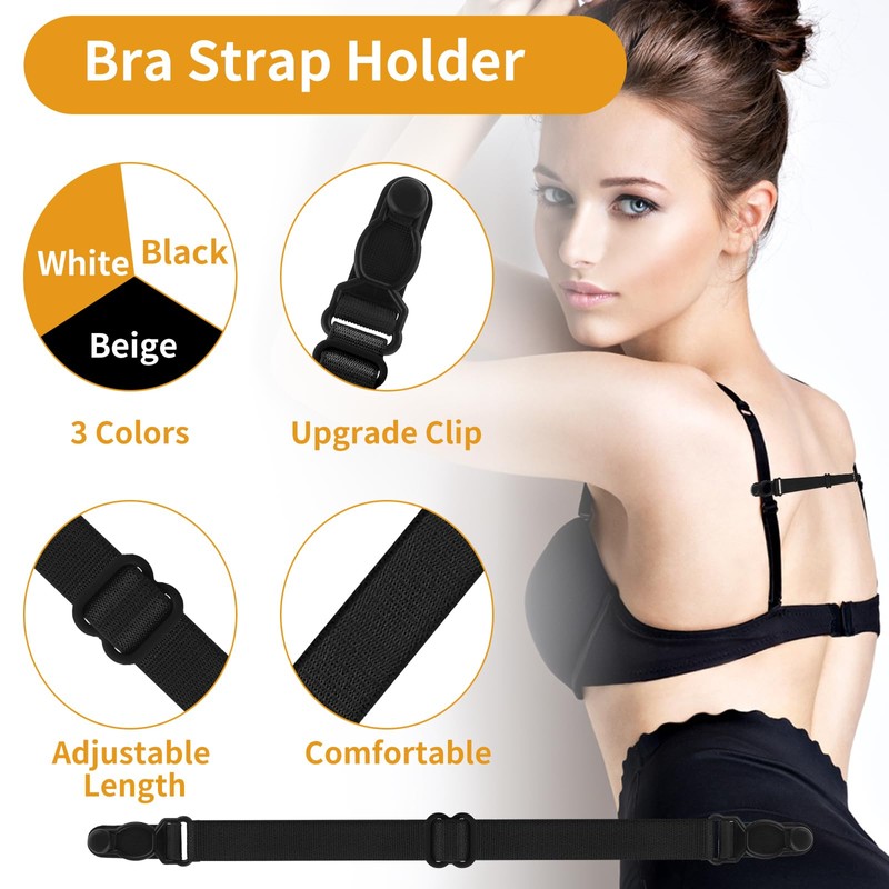 Prasacco 6 Pcs Bra Strap Holders for Slipping, Women's Elastic