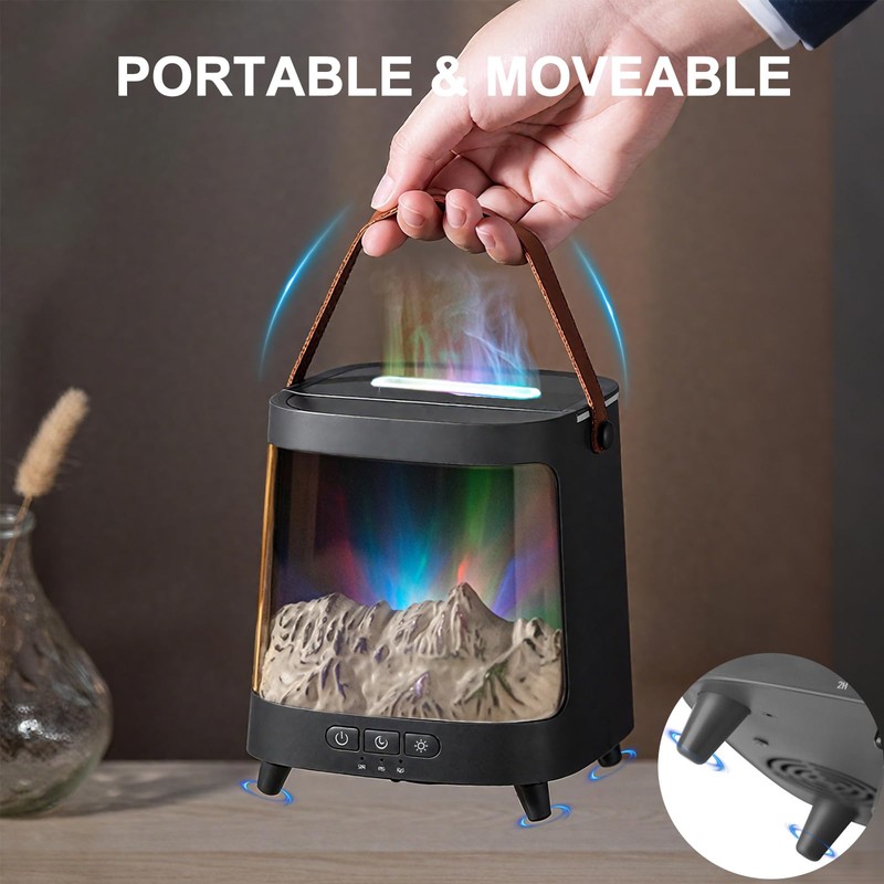 Essential Oil Diffuser, Upgraded Portable Aurora Flame Aromatherapy Scent Aroma