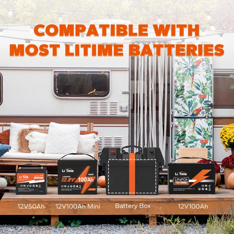Litime Portable Battery Box Fits Group 24/27 Size Batteries for