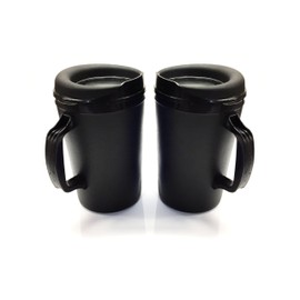 GAMA Electronics Thermoserv 34oz Travel Mug Classic Gas Station Mug (Black/Black 2 Pack)
