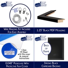 Puzzle Frame | Picture Frame | Poster Frame | Puzzle Frame | 1.25 Inch Black MDF Frame | Plexi Glass and Hanging Hardware Included (27x38)