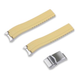 CRAFTER BLUE MX03-143 FKM Rubber Strap Replacement Band with Watch Endlinks for Seiko 1965 Heritage Diver 40.50MM SPB143, SPB145, SBP147, SPB149, Desert Yellow