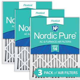Nordic Pure 12x24x2 Pleated MERV 14 Air Filters 3 Pack