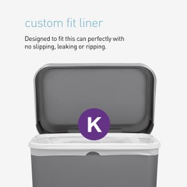 simplehuman Code K 200 Count, Genuine Custom Fit Liners, Drawstring Trash Bags in Dispenser Packs, 35-45 Liter / 9-12 Gallon, White