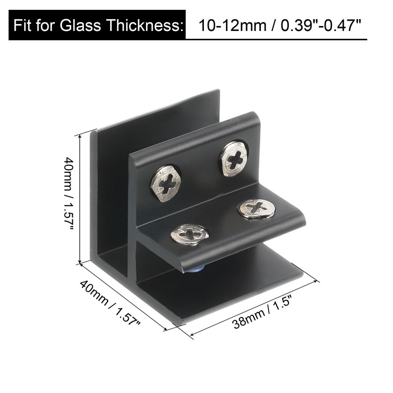 uxcell 90 Degree Glass Clamp, for 10-12mm Thickness Adjustable Glass