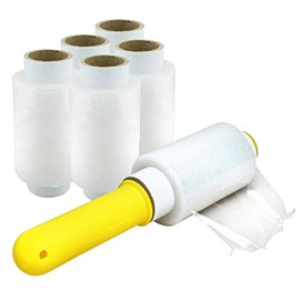 Malerversand Hand Dispenser + 6 x Stretch Film Rolls - Packaging Film - Wrapping Film | Transparent