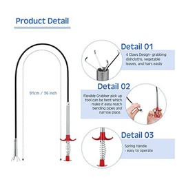 Sknrlko 5Pcs Telescoping Magnet Pick Up Tool Set Extendable Claw Tool Bendable Spring Telescoping for Home Sink Drains Kitchen