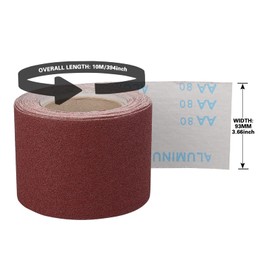 Shineboc Sandpaper Roll Grit 180, 93 mm x 10 m Sandpaper Roll for Hand Sanders for Wood Metal
