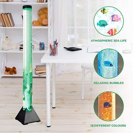 EDIER 3.9 FT Fish Bubble Tube, Sensory Bubble Lamp, Fish Lamp with Remote Control for Bedroom,Living Room,Great Gifts for Autism