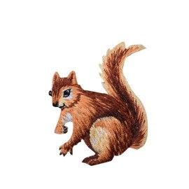 Unbranded IRON ON PATCH Natural Squirrel  1-1/2" x 1-3/4"    (3.81cm x 4.445cm)