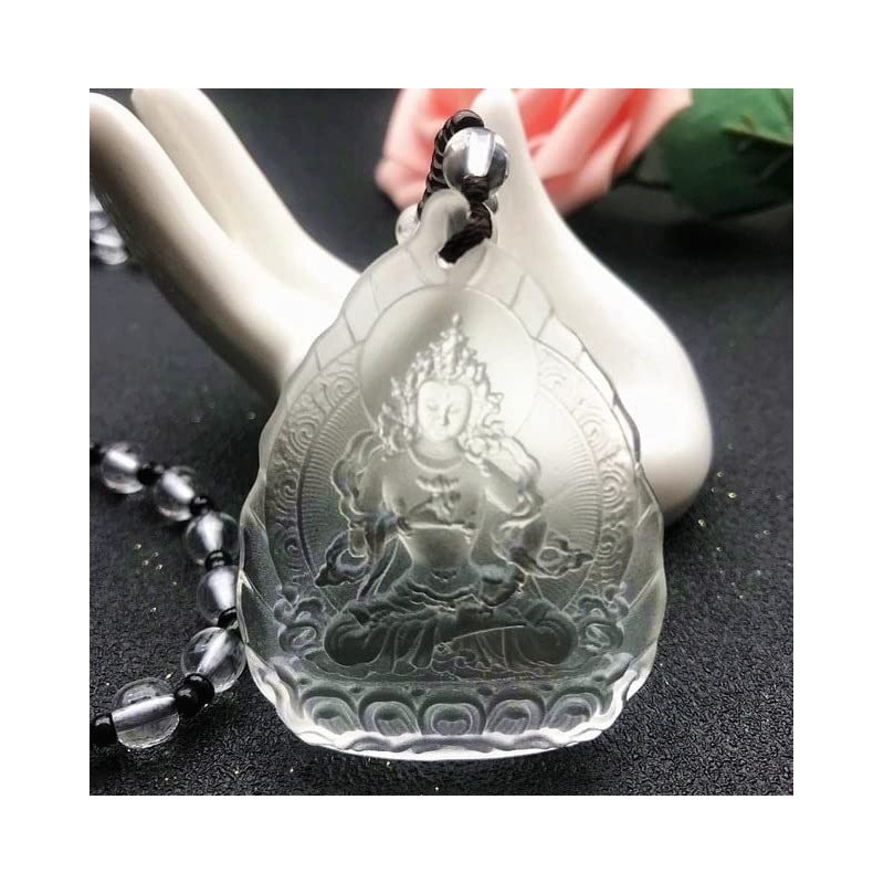 Crystal Orgone Godness Glazed Amulet, White Tara Manjushri Buddha Guanyin