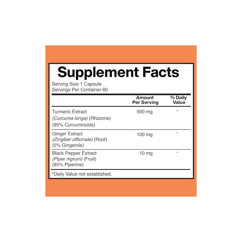 American Standard Supplements Turmeric Extract - Curcumin 95% with Ginger