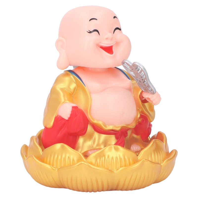 Nodding Smiling Buddha Maitreya Automatic Laughing Car Dashboard Solar Buddha