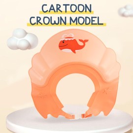 GWAWG Baby Shower Cap Shield Adjustable Crown Hair Washing Bath Hat for Kids（Whale Pink）