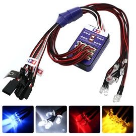 Simulation Flash Light 12 LED Lighting Kit Steering Brake for 1/10 Scale Models RC Car Yokomo Tami-ya HSP HPI AXIAL RC4WD TRX (Blue-12LED)