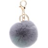 Double Smile Fluffy Bag Charm Cute Pom Keychain Pendant Fake