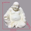 White Laughing Buddha Statue for Home,Small Smiling Buddha Figurine for