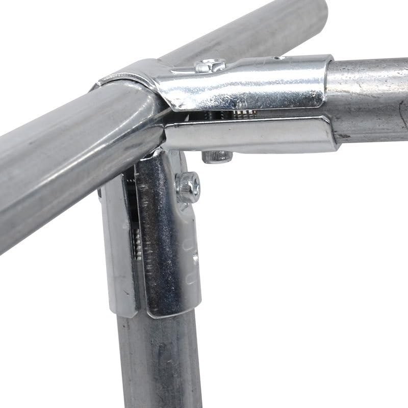 90 Degree 3-Way Pipe Connector, Stainless Steel End Rail Clamps,